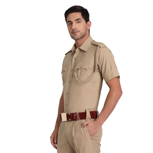 uniformer Khaki Police Half Sleeves Shirt for Men | Men's Durable & Comfortable Uniform | Breathable & Lightweight | Ideal for Police | Easy to Maintain (Khaki_42) - Image 3
