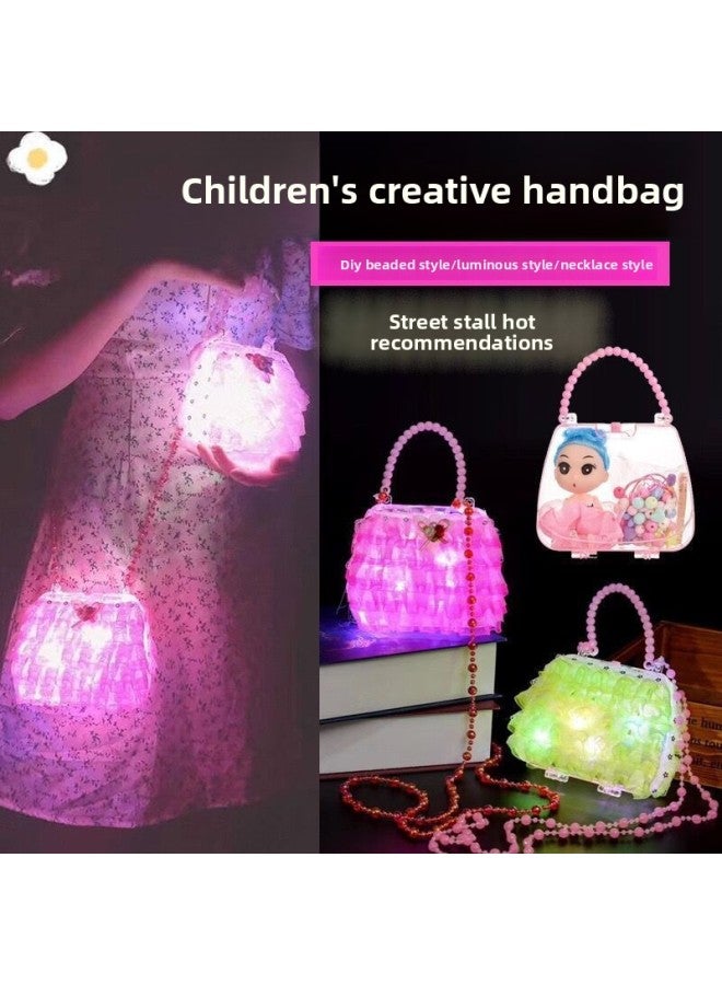 Kindergarten Luminous Handbag Play House Princess Colorful Flash Crossbody Bag Creative Stall Toy Wholesale 