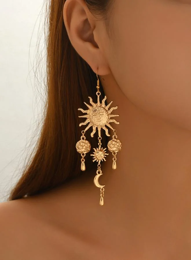 تايك تو أقراط معدنية متدلية على شكل شمس