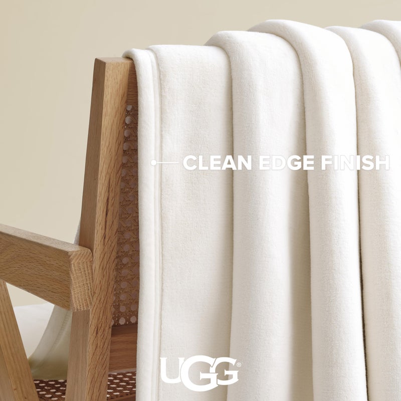 UGG Coco Fleece Blanket for Bed Queen Size â€“ Luxury Cozy Room Decor, Soft Warm Winter Bedding, Heavy Blanket & Queen Blanket for Bed, Gifts for Teens and Women - Snow - Image 5