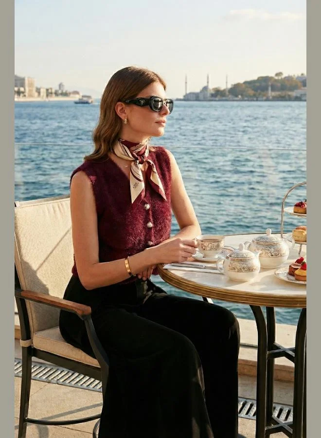 Lela Lela Regular Fit V-Neck Soft Texture Buttoned Vest Women's VEST 4615241