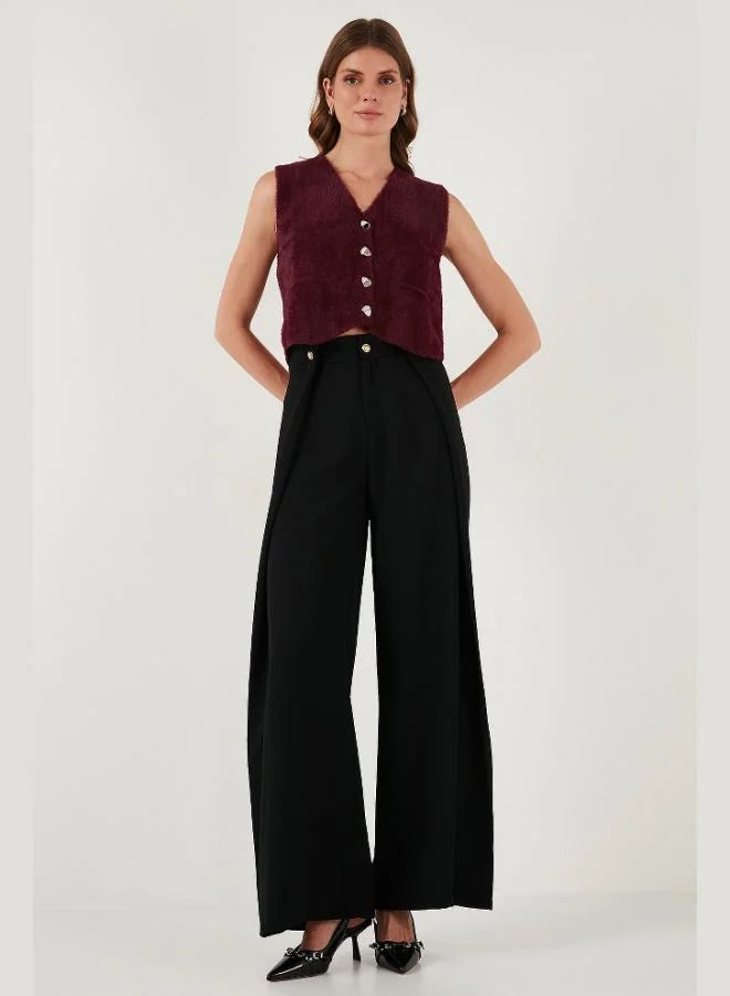 Lela Lela Regular Fit V-Neck Soft Texture Buttoned Vest Women's VEST 4615241