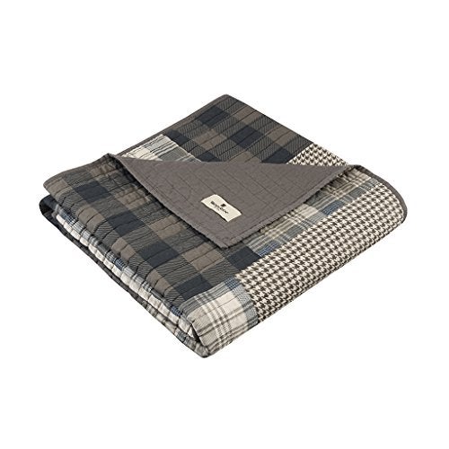 Woolrich John Rich & Bros. Woolrich Luxury Quilted Throw - Cabin Lifestyle, Patchwork with Moose Design All Season, Lightweight and Breathable Cozy Bedding Layer Throws for Couch Sofa, 50" W x 70" L, Winter Hills Taupe - Image 5