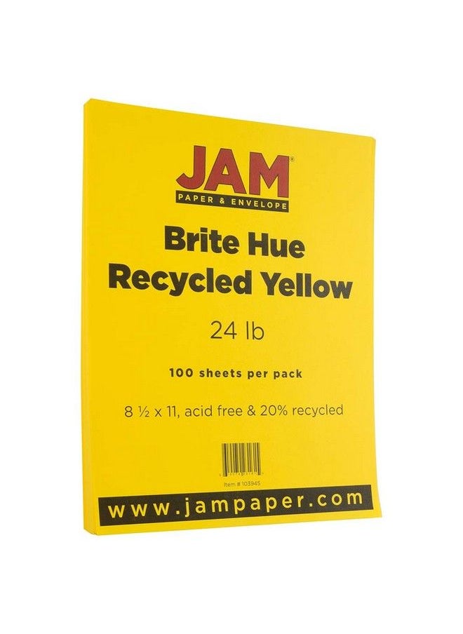 JAM Paper Colored 24Lb Paper 90 Gsm 8.5 X 11 Yellow Recycled 100 Sheets Pack  - Image 3