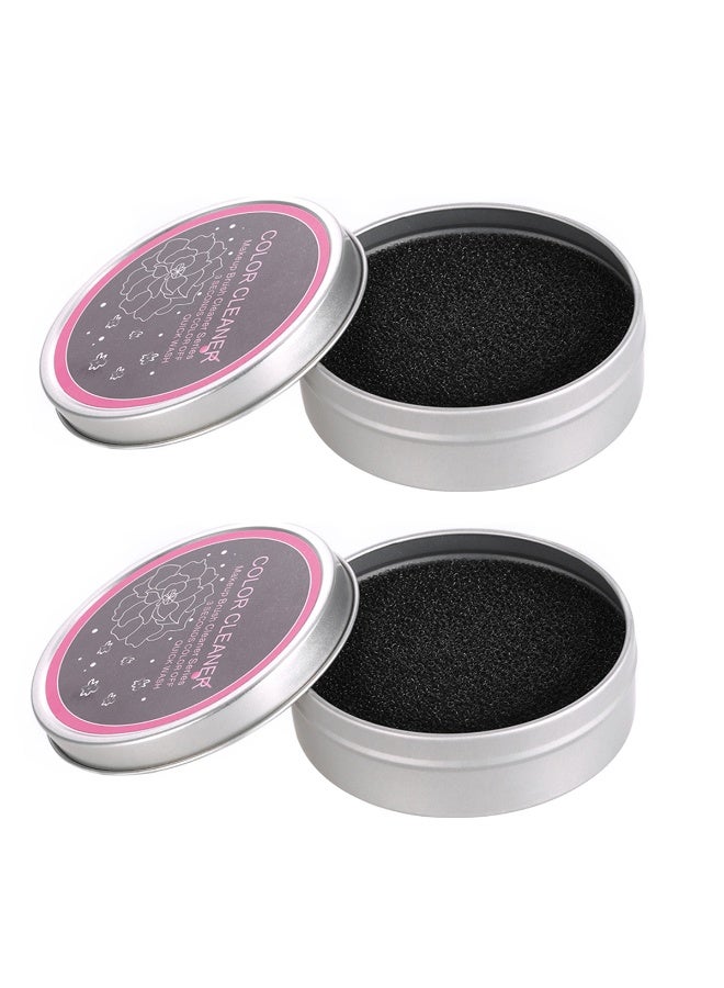 2Pcs/Set Makeup Brushes Cleaner Sponge Dry Brushes Cleaner Eye Shadow or Blush Color Removal Sponge Tool - Image 1