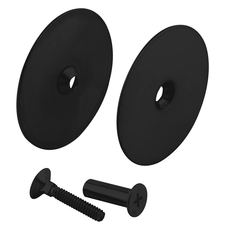 PrimeLine U 11453 Steel Door Hole Cover Plate Matte Black Single Pack