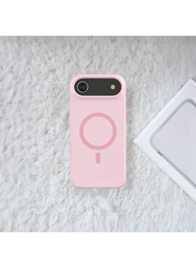 Mobcos Mobcos iPhone 17 Air Pink Elite Ring Mobcos iPhone 17 Air Pink Elite Ring Premium Silicone Magnetic Wireless Charging Case for iPhone | Silky Soft Touch | Military-Grade Shockproof Protection | Strong Magnetic Compatibility | Luxury Slim Cover  | Best Price UAE