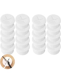 PROMASS promass Desk Hole Cover for Cable, 20 Pcs 1 Inch Wire Hole Cover Flexible Wire Rubber Grommets, White Cable Hole Cover for Desk Furnitures, Round Wall Grommets Cover for Office Home Computer Desk  - Image 1