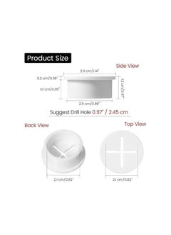 PROMASS promass Desk Hole Cover for Cable, 20 Pcs 1 Inch Wire Hole Cover Flexible Wire Rubber Grommets, White Cable Hole Cover for Desk Furnitures, Round Wall Grommets Cover for Office Home Computer Desk  - Image 2