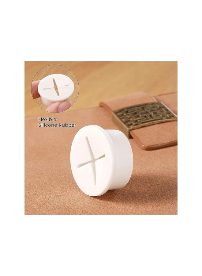 PROMASS promass Desk Hole Cover for Cable, 20 Pcs 1 Inch Wire Hole Cover Flexible Wire Rubber Grommets, White Cable Hole Cover for Desk Furnitures, Round Wall Grommets Cover for Office Home Computer Desk - Image 5