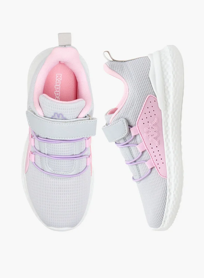 Kappa Girls' Textured Sports Shoes with Hook and Loop Closure