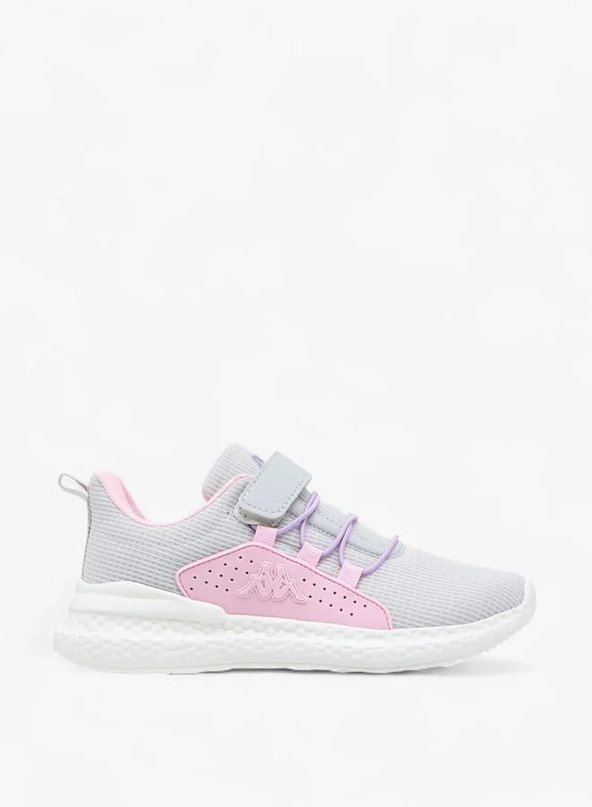 Girls' Textured Sports Shoes with Hook and Loop Closure