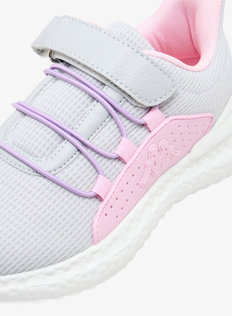 Kappa Girls' Textured Sports Shoes with Hook and Loop Closure - Image 4