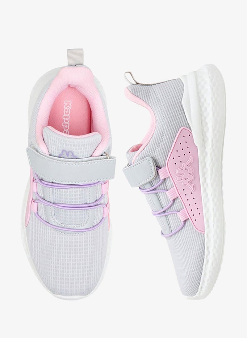 Kappa Girls' Textured Sports Shoes with Hook and Loop Closure - Image 1