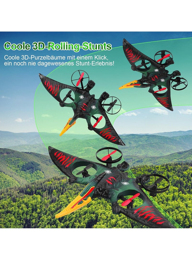 ELTRAZONE - RC Aeroplane 2.4GHz Remote Controlled Aeroplane L0713 Quadcopter Fighter Aircraft for Beginners, USB Charging, Green | Easy Control with 6-Axis Gyro, 360° Stunts, Durable EPP Foam | Indoor/Outdoor - Image 1