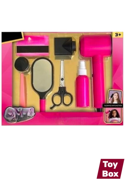 Girls Hair Salon Toys, Beauty Salon Set with Pretend Play Hair Salon Stylist Toy Kit with Hair Dryer, Mirror, Scissors and Styling Accessories