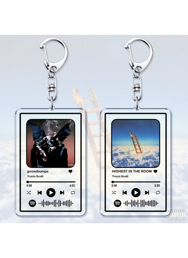 Generic Hot Hip Hop Rap Singer Music Keychains for Women Man Accessories Bag Goosebumps Playlist Code Keying Jewelry Fans Friends Gift-Color:goosebumps-Ships From:CHINA  - Image 1