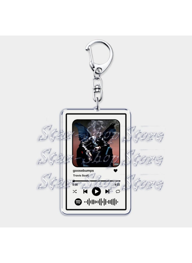 Generic Hot Hip Hop Rap Singer Music Keychains for Women Man Accessories Bag Goosebumps Playlist Code Keying Jewelry Fans Friends Gift-Color:goosebumps-Ships From:CHINA  - Image 3