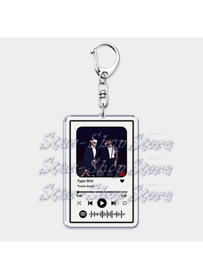 Generic Hot Hip Hop Rap Singer Music Keychains for Women Man Accessories Bag Goosebumps Playlist Code Keying Jewelry Fans Friends Gift-Color:goosebumps-Ships From:CHINA  - Image 4