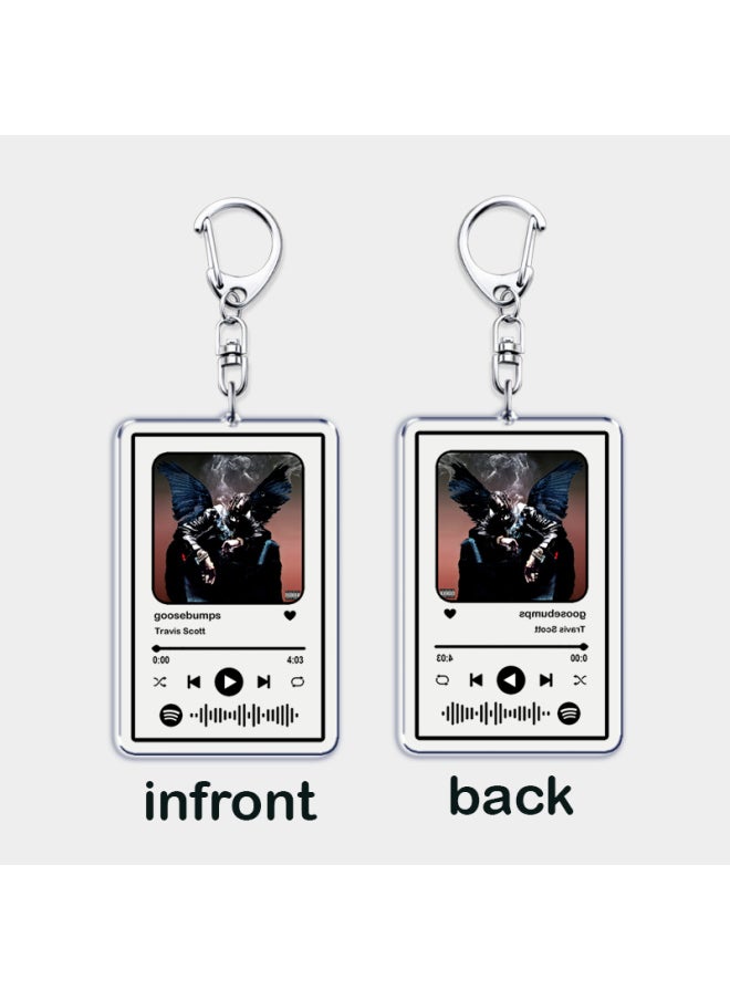 Generic Hot Hip Hop Rap Singer Music Keychains for Women Man Accessories Bag Goosebumps Playlist Code Keying Jewelry Fans Friends Gift-Color:goosebumps-Ships From:CHINA  - Image 5