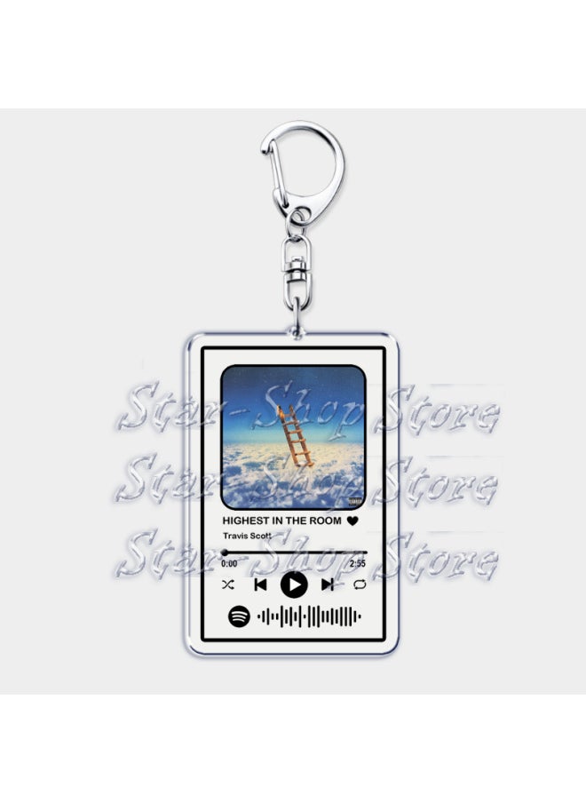 Generic Hot Hip Hop Rap Singer Music Keychains for Women Man Accessories Bag Goosebumps Playlist Code Keying Jewelry Fans Friends Gift-Color:goosebumps-Ships From:CHINA  - Image 2