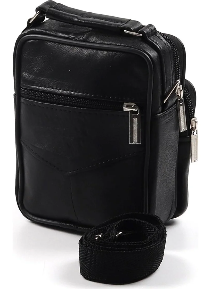 ام كي ام Black Medium Size Luxury Leather Handbag