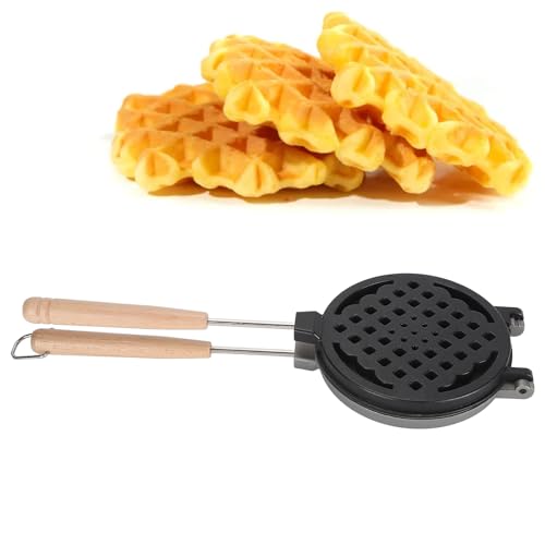 Gavigain Cast Iron Waffle Maker Stove Top,Mini Nonstick Waffle Maker Pan Efficient Dual Sided Coating for Home Use for Waffles Toaster - Image 1