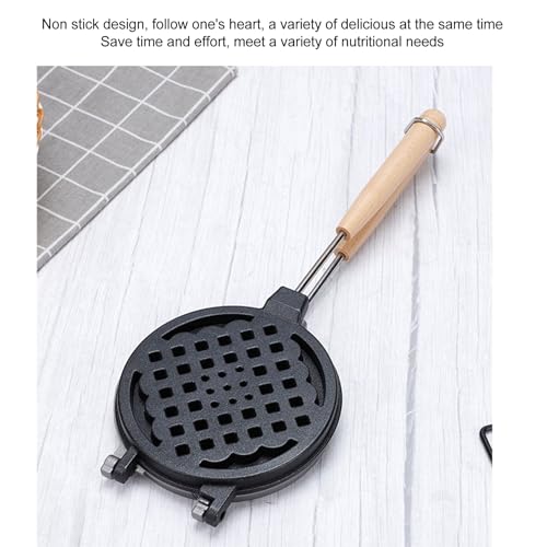Gavigain Cast Iron Waffle Maker Stove Top,Mini Nonstick Waffle Maker Pan Efficient Dual Sided Coating for Home Use for Waffles Toaster - Image 3