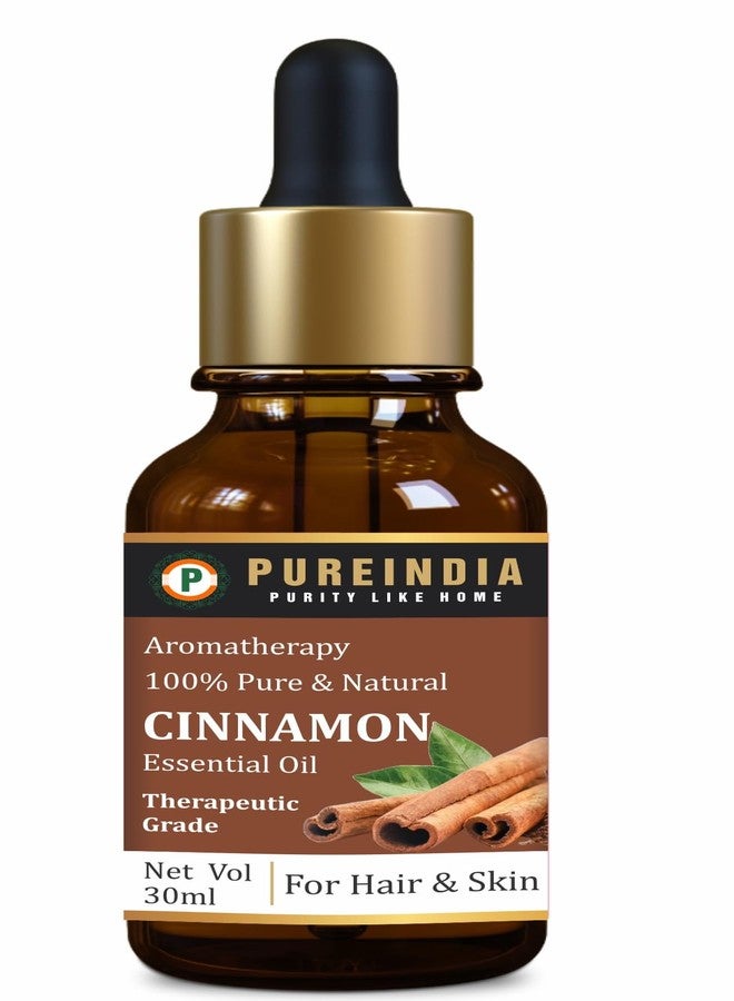 Pureindia Cinnamon Essential Oil for Skin Care, Hair Care| 100% Pure, Natural, Undiluted Cinnamon Essential Oil 30ml - Image 1