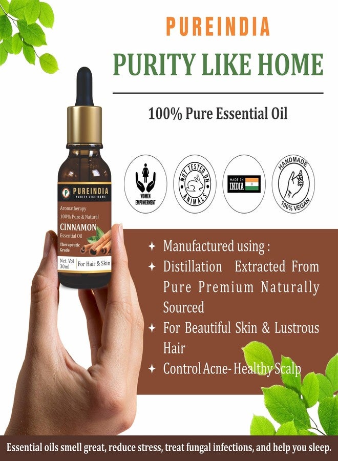 Pureindia Cinnamon Essential Oil for Skin Care, Hair Care| 100% Pure, Natural, Undiluted Cinnamon Essential Oil 30ml - Image 3
