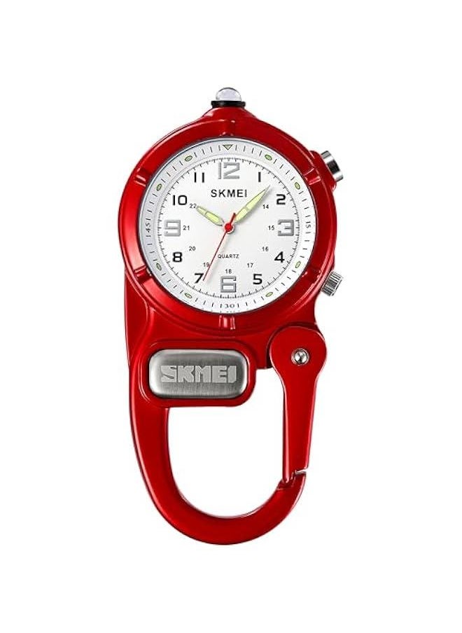 OCTOBER - Clip On Watch Pocket Carabiner Watches with Flashlight Second Hand Nursing Unisex Backpack Buckle Belt Portable Watch Use for Field Work Climbing Hiking Outdoor Activities Sports - Image 1