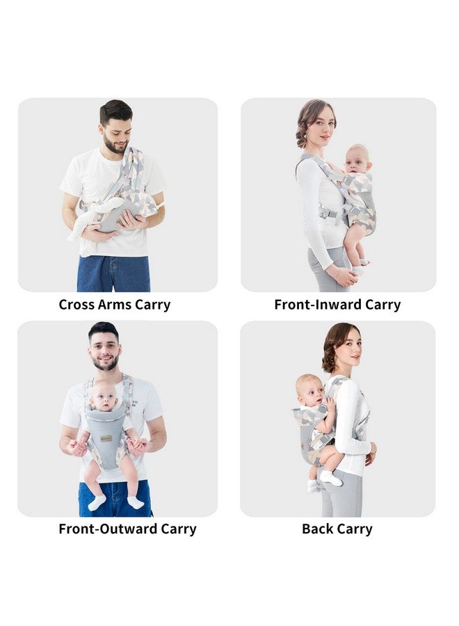 Ocanoiy Baby Carrier Wrap Ergonomic Front Carrier For Baby Infant Carrier All Carry Position Front And Back Facein Faceout Holder Baby Kangaroo Carrier For Toddler (Camouflage)  - Image 4