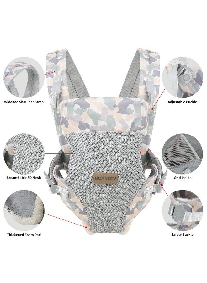 Ocanoiy Baby Carrier Wrap Ergonomic Front Carrier For Baby Infant Carrier All Carry Position Front And Back Facein Faceout Holder Baby Kangaroo Carrier For Toddler (Camouflage)  - Image 3
