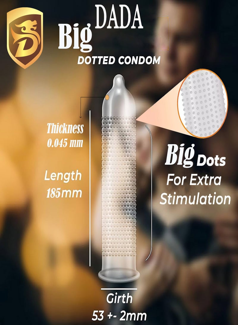 دادا عبوة عائلية من الواقي الذكري الكبير المنقطة من دادا، 30 قطعة/صندوق لتنظيم الأسرة - Image 3