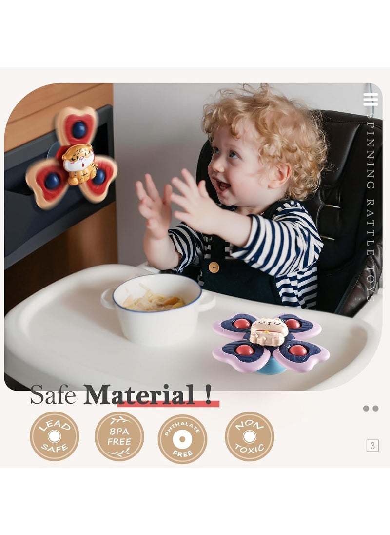 Generic - Baby Suction Cup Spinning Educational Toy Spinning Top Fun Bathing Early Education Toy (Set of four small animals) - Image 1