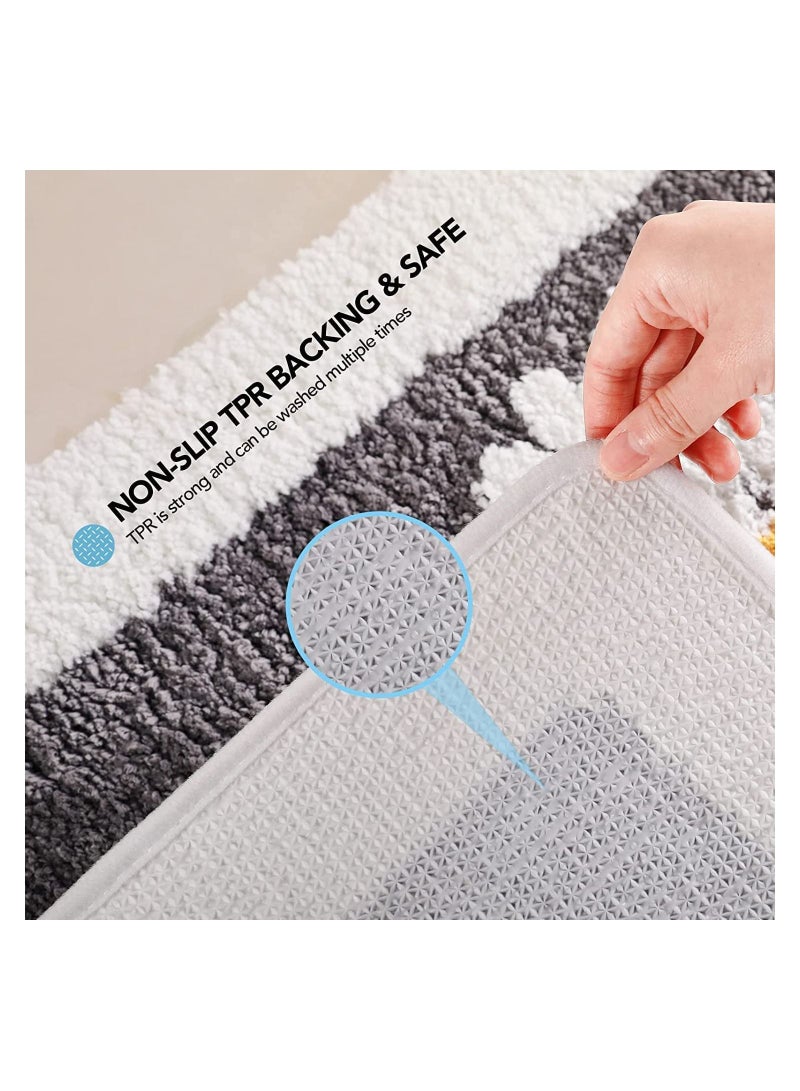 GGEROU Bathroom Rug Daisy Cute Bath Mat Soft Non Slip Absorbent Mat 50*80cm - Image 4