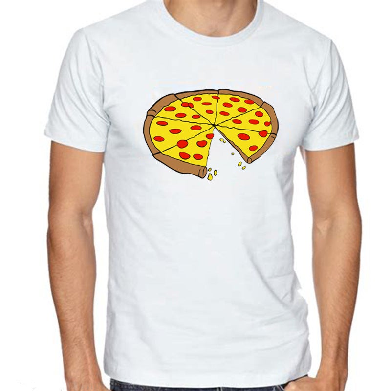 2024 Parent-Child Clothing Ins Children'S Clothing Cute Pizza Short-Sleeved T-Shirt - Image 1