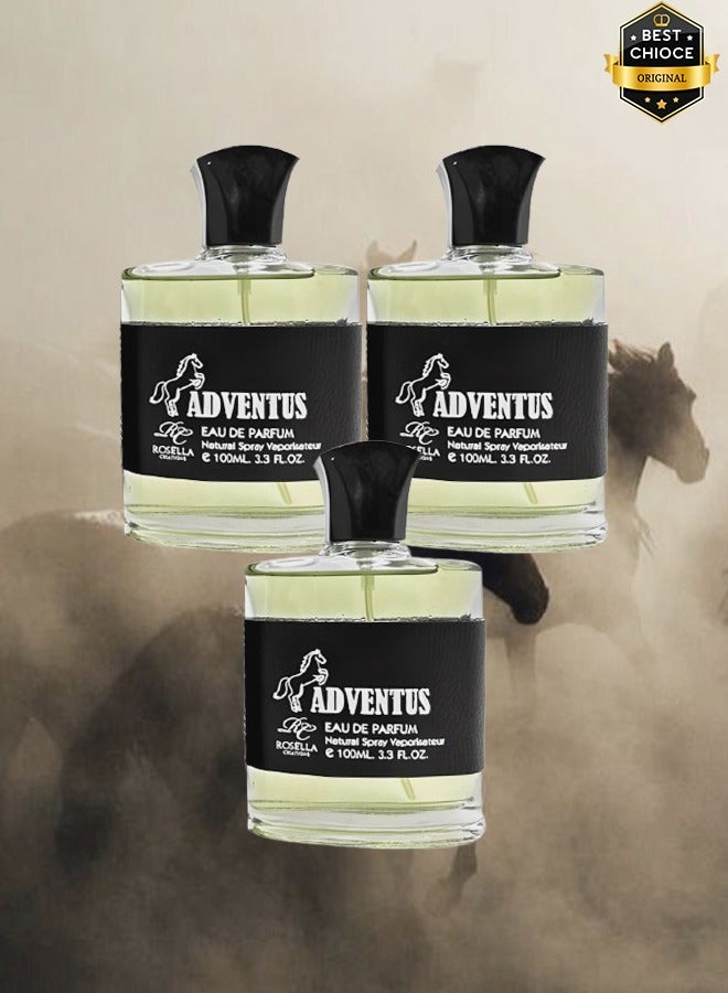 Rosella 3 Pieces Adventus Perfume For Men 100ml EDP - Image 1