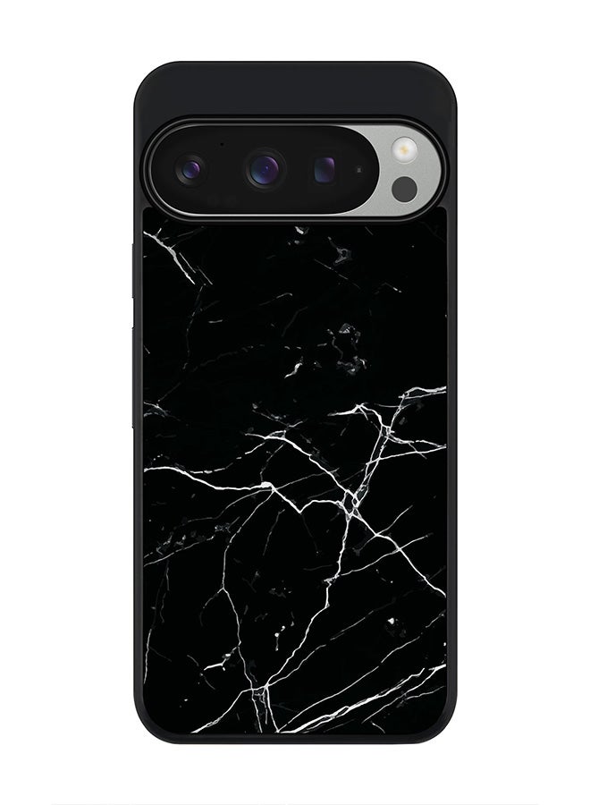 Stylizedd For Google Pixel 9 Pro Case,Slim fit Camera Protection, Shockproof Thin Phone cover - Marble Print Black - Image 1