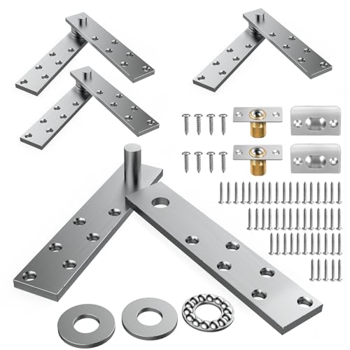 Dolenor Hidden Door Hinge Heavy Side Type 2PCS,Door Pivot Hinges for Woods, Hidden and Secret Bookcase, Murphy Bookshelf (2PCS Heavy Side Type) - Image 1
