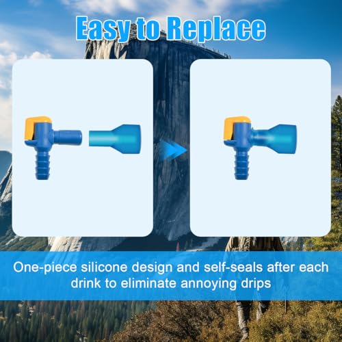 QINGLER Big Bite Valve Replacement Mouthpiece Water Hydration Bladder Valve Blue 4 Pack - Image 5