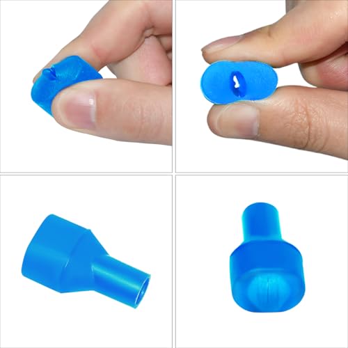QINGLER Big Bite Valve Replacement Mouthpiece Water Hydration Bladder Valve Blue 4 Pack - Image 2