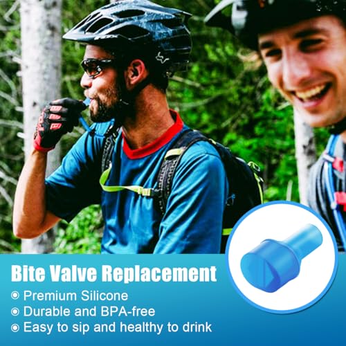 QINGLER Big Bite Valve Replacement Mouthpiece Water Hydration Bladder Valve Blue 4 Pack - Image 3