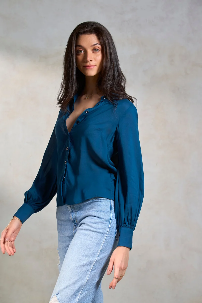 فيرجيو Viscose Button Workwear Down Shirts for Women