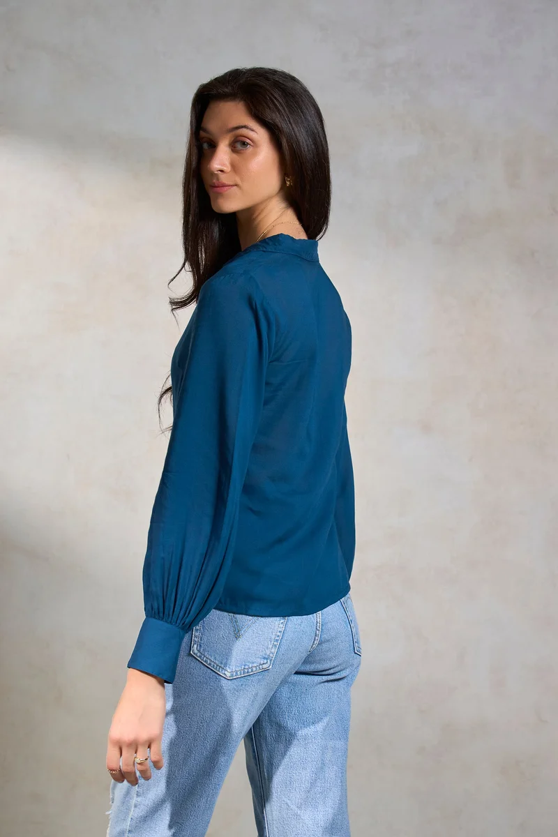 فيرجيو Viscose Button Workwear Down Shirts for Women
