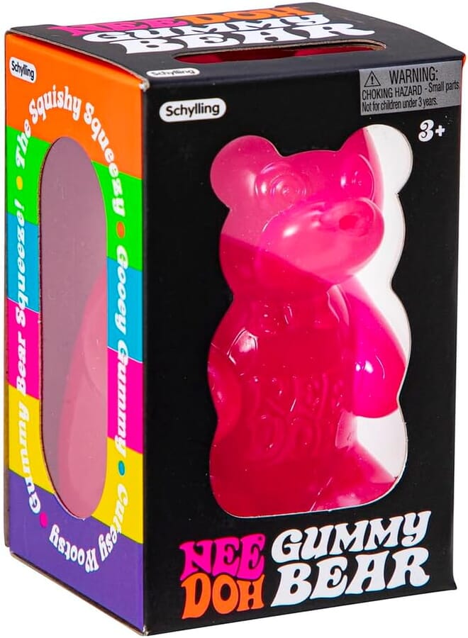Schylling Schylling NeeDoh Gummy Bear - Sensory Fidget Toy - Assorted Colors - Ages 3 to Adult (Pack of 1) 