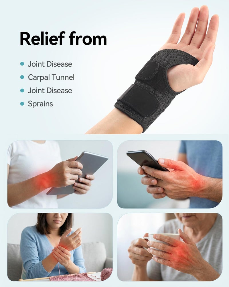 Proxima Direct Carpal Tunnel Wrist Support, Right Hand Brace Day & Night Adjustable Thumb Brace with Splint for Women Men Wrist Wrap for Dequervain's Tenosynovitis,Tendo - Image 3