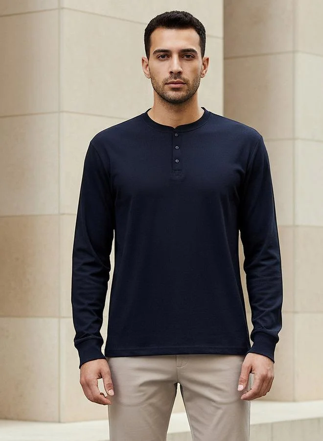 Love Pangolin Men Henley Neck T shirt