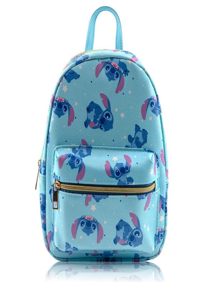 Fast Forward Disney Lilo and Stitch Backpack for Women, Men, Boys, Girls, Unisex | Cute PU Leather 10" Stitch Mini Backpack Purse Shoulder Purse | Stitch Bag and Stitch Accessories - Image 1