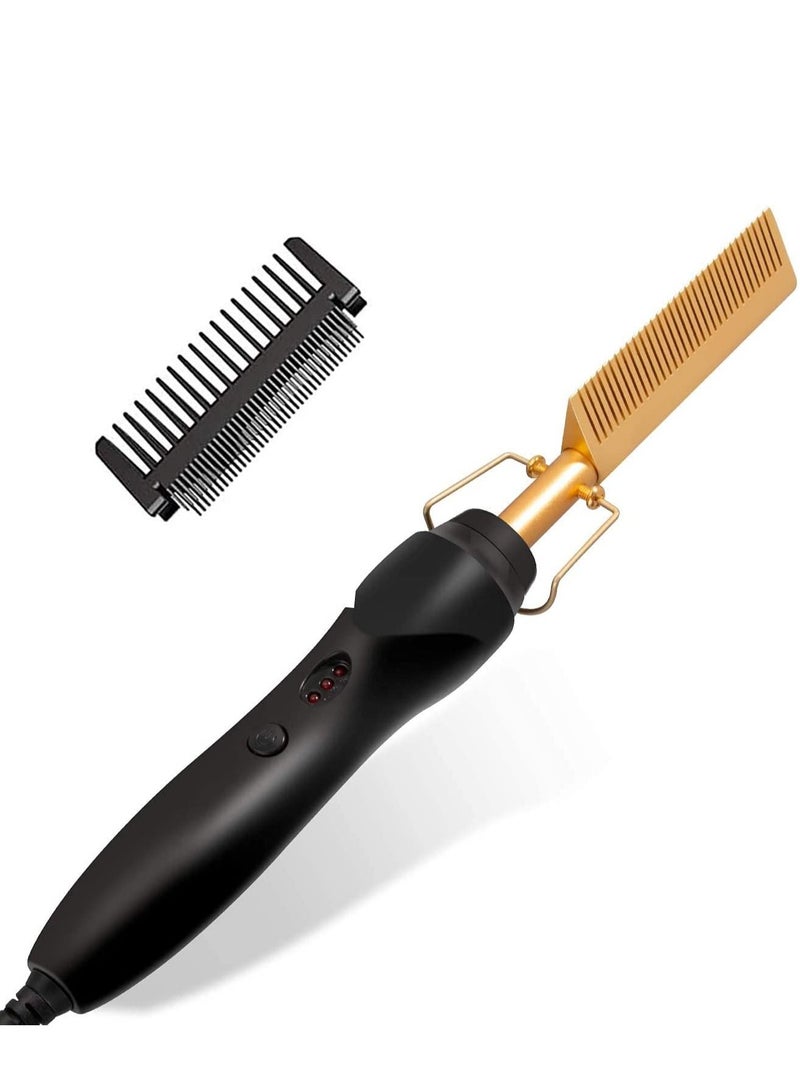 2 in 1 Hot Comb Straightener Electric Hair Straightener Hair Curler Wet Dry Use Hair Flat Irons Hot Heating Comb For Hair - Image 4